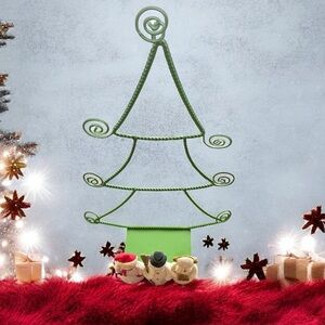 HALLMARK Snowmen & Christmas Tree Metal Card Holder Photo Display